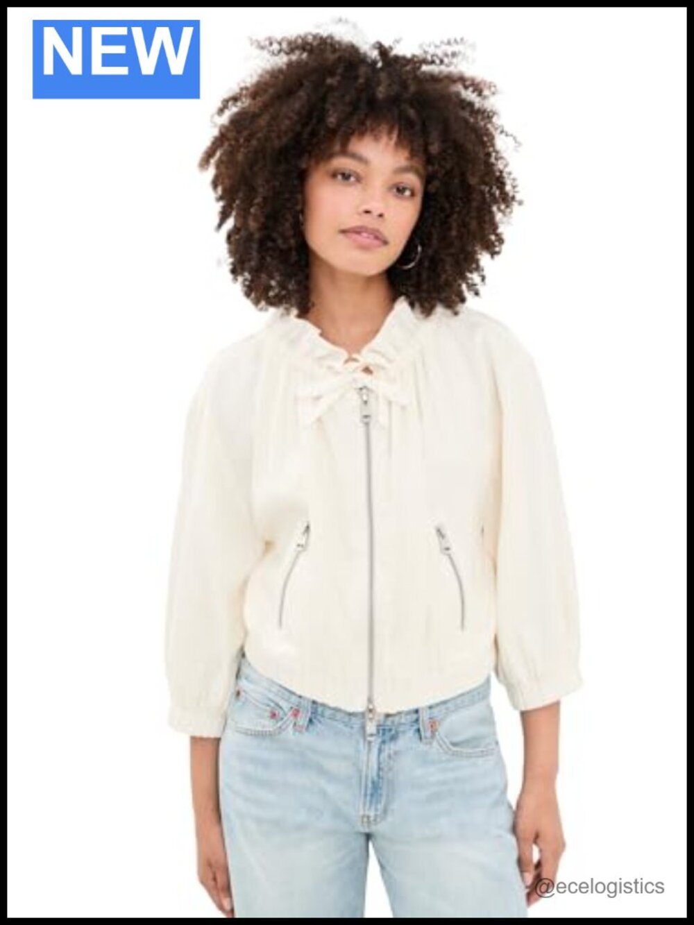 Cinq à Sept Kaylie Jacket Casual Linen Cotton Long Sleeve Ivory